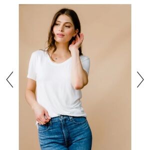 Able White Short-Sleeve Crewneck Tee